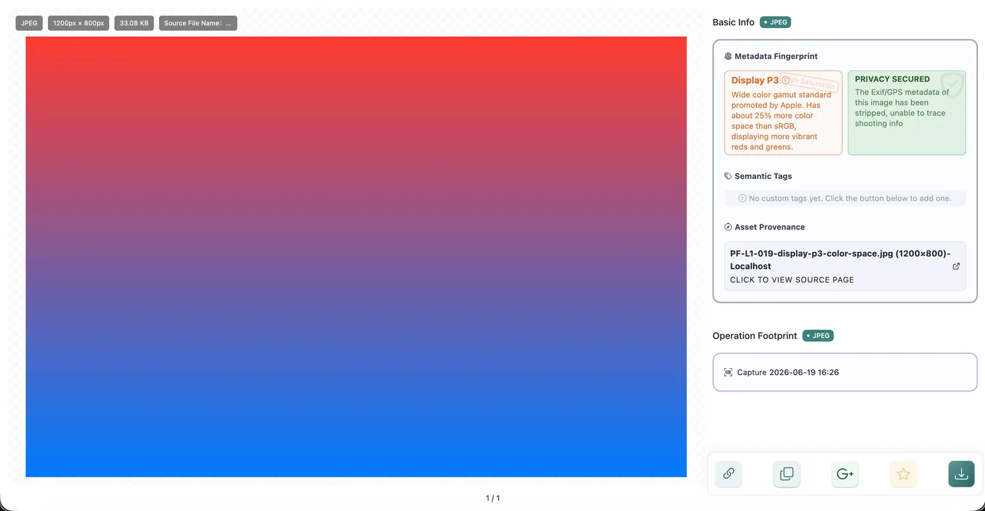 Pixel Flow image details showing color-space clues